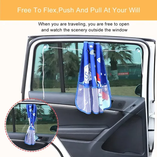 Miniatura 6 de Cortina de parasol de coche para bebés y niños, 2 paquetes, para ventana lateral, protector, bloquea el deslumbramiento solar, el calor, los rayos