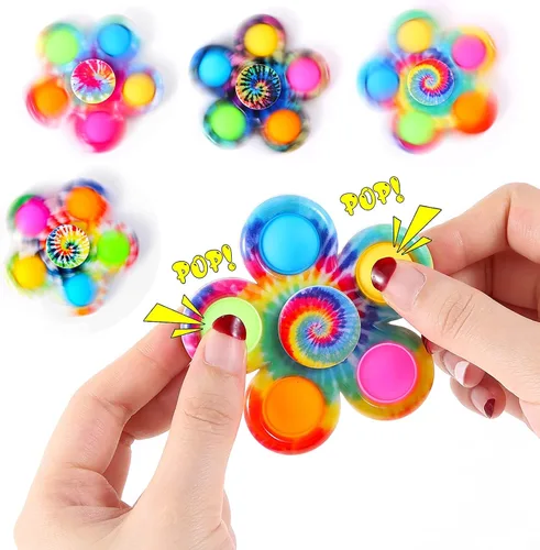 Miniatura 5 de Paquete de 4 juguetes giratorios para la ansiedad, juguetes para ansiedad para niños y adultos, juguetes sensoriales giratorios a granel