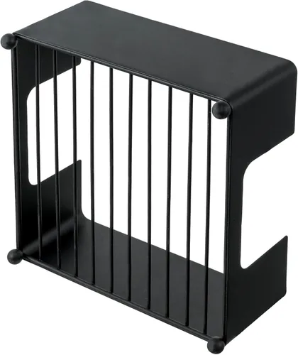 Miniatura 7 de MyGift Servilletero cuadrado de metal negro moderno – Bandeja dispensadora de servilletas de mesa para cocina, mesa de comedor y organización