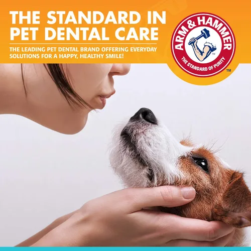 Miniatura 5 de Arm & Hammer Kit de cuidado dental enzimático para perros, pasta de dientes con sabor a pollo con bicarbonato de sodio para placa, sarro y mal