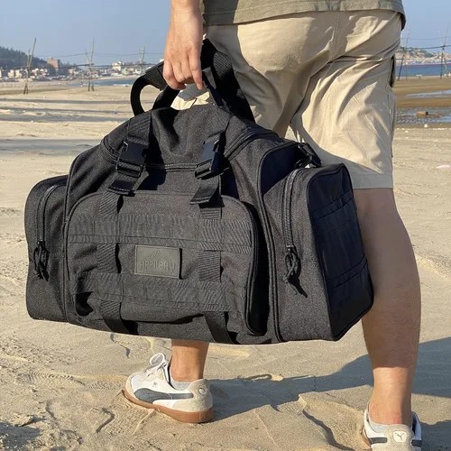 Miniatura 3 de AB Tactical Series Duffle Bag Gym Travel Senderismo y Trekking Bolsa de deportes Bolsa de caza y pesca, Negro -, Bolsa de lona para exteriores