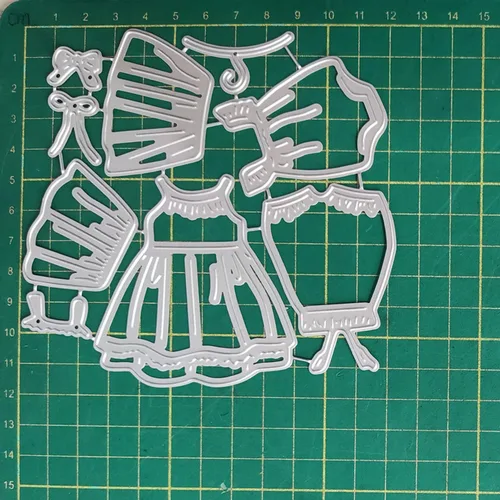 Miniatura 4 de Troqueles de corte para ropa de bebé niña para hacer tarjetas, troqueles de papel de metal para álbumes de recortes, suministros de fabricación de 01