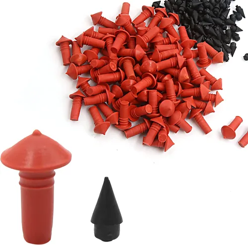 Miniatura 4 de uxcell 170pcs coche universal hongo en forma de reparación de neumáticos insertos tapones rojo negro