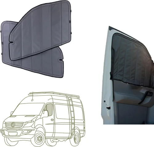 Miniatura 25 de VanEssential Cubierta Magnética Aislante para Ventana de Oscurecimiento Total Diseñada para Puerta Corredera Mercedes-Benz NCV3 y VS30 con Marco