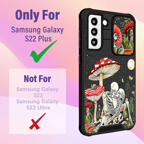 Miniatura 2 de Funermei Funda para Samsung Galaxy S22 Plus – Funda Linda de Calaveras para Mujeres Niñas Esqueleto Gótico Divertido Gracioso Espeluznante Horror