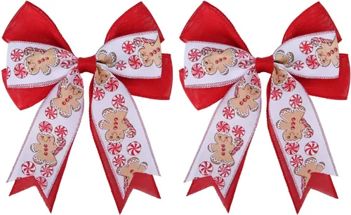 Miniatura 9 de Meseey 2 Piezas Cardenal Rojo Grande con Lazo de Bayas 10.8 x 8.8 Pulgadas Casa de Pájaros Cinta Roja Lazos para Coronar Árbol para Baby Shower