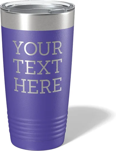 Miniatura 19 de Vaso de acero inoxidable aislado con tapa de 20 onzas (17 colores) personalizado con recubrimiento en polvo, grabado personalizado, nombre