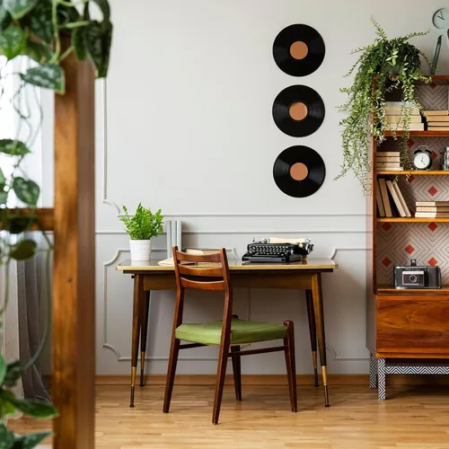 Miniatura 7 de PATIKIL Discos de vinilo en blanco, 7 pulgadas, paquete de 6 discos de vinilo falsos para decoración estética de pared, discos decorativos para sala