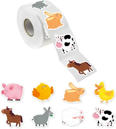 Miniatura 9 de 600 calcomanías motivacionales de animales de dibujos animados, decoración de fiesta, incentivo de recompensas para maestros, paquete de 16 diseños