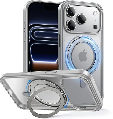 Miniatura 47 de MAGIC JOHN Soporte Magnético Invisible Giratorio 360° para Funda de iPhone 17 Pro [Botón de Control de Cámara] [Compatible con MagSafe] 16 FT Negro