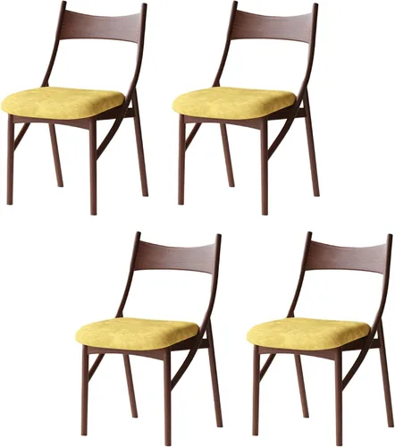 Miniatura 22 de Sillas de comedor de madera, sillas de comedor, silla de cocina, silla lateral de cocina con respaldo alto con paquete suave para salas de estar