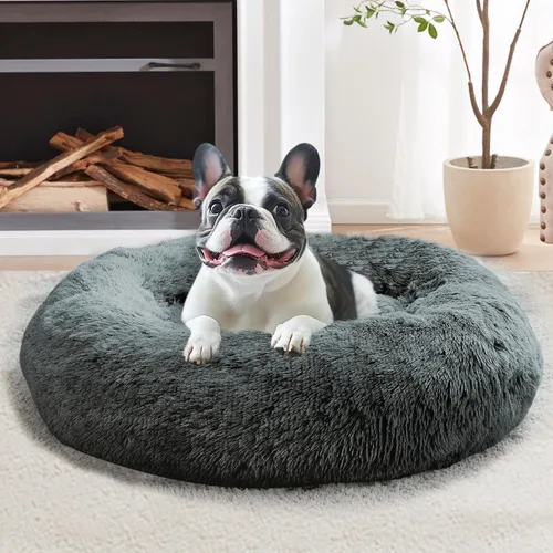 Miniatura 46 de JOLLYVOGUE Cama Calmante para Perros Pequeños - Cama para Perros Pequeños en Forma de Dona Lavable de 23 Pulgadas para Gatitos y Cachorros, Camas