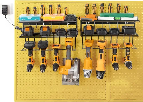Miniatura 2 de Organizador de herramientas eléctricas para almacenamiento de herramientas, soporte de pared, estante de almacenamiento para organización de garaje