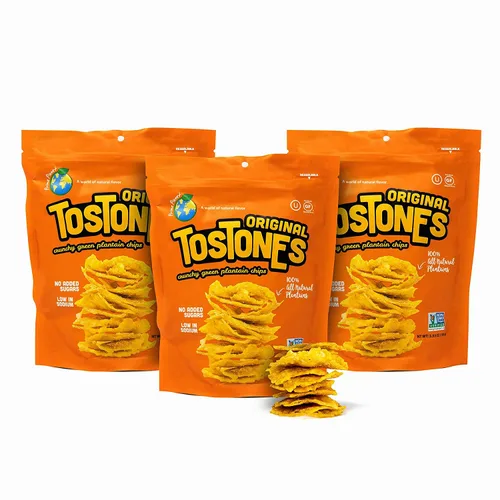 Miniatura 19 de TOSTONES, plátanos verdes, bolsa resellable, chips crujientes, plátanos, aceite de palma y sal, 3.53 onzas por unidad, 3.53 onzas por unidad, sabor