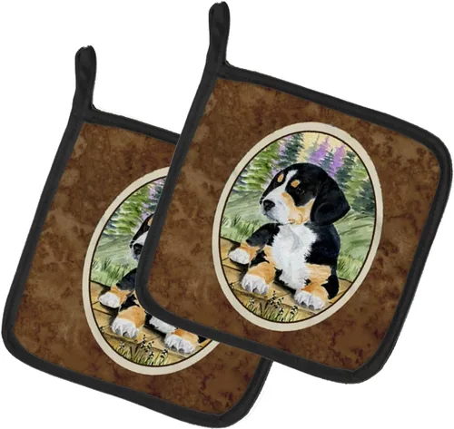 Miniatura 24 de Caroline's Treasures SS8617PTHD - Juego de soportes para ollas de cocina resistentes al calor, almohadillas calientes para horno para cocinar, Husky
