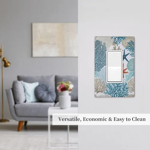 Miniatura 941 de Placa Decorativa de Pared de Granja Rústica con Cuerno de Madera para Puerta de Granero 1 Banda Duplex Cubiertas de Toma Eléctrica Soltera