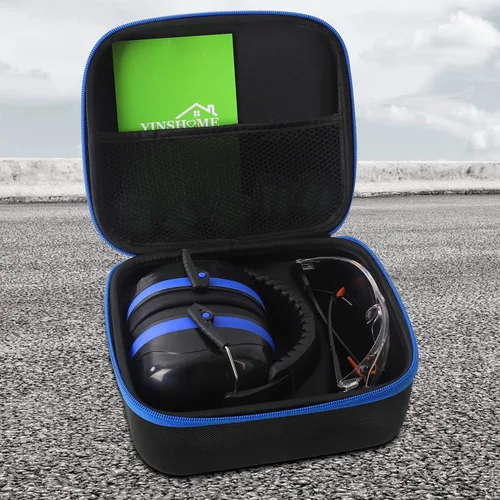 Miniatura 2 de Orejeras de protección auditiva para disparos, gafas de seguridad para armas, tapones para los oídos, funda protectora Azul