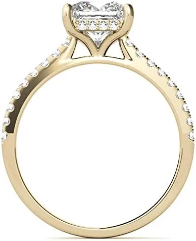 Miniatura 5 de IGI - Anillo de compromiso de diamantes de talla princesa blanca de 0.80 quilates con certificación IGI en oro rosa amarillo blanco de 14 quilates