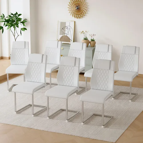 Miniatura 31 de gopop Juego de 4 sillas de comedor, modernas sillas de cocina y comedor con patas de metal galvanizado, sillas laterales tapizadas para comedor