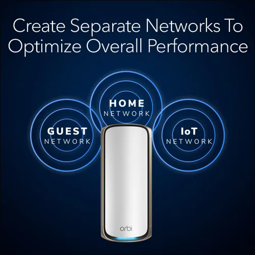 Miniatura 9 de NETGEAR Orbi Serie 970 Router WiFi 7 de cuatro bandas (RBE971S), características de seguridad, cubre 3,300 pies cuadrados, 200 dispositivos, puerto
