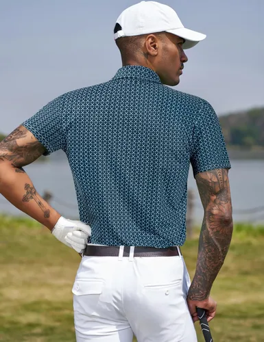 Miniatura 55 de TAPULCO Camisetas tipo polo de secado rápido para hombre, diseño de camuflaje, atléticas, ligeras, transpirables, casuales, para golf