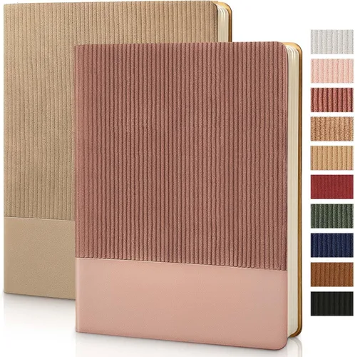 Miniatura 24 de Cuaderno con Líneas para Trabajo, Cuaderno de Notas con Rayas Universitarias 5.79"x8.27" A5 Cuero PU para Escritura Diaria 216 Páginas para Mujeres