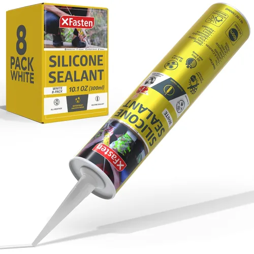 Miniatura 14 de XFasten Cartucho de sellador de silicona negro impermeable, 10.1 onzas (paquete de 4) cartucho de sellador adhesivo de silicona negro para caravana