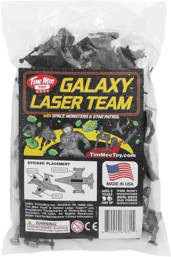 Miniatura 8 de TimMee Galaxy Laser Team Space Figuras – Negro vs Plata 50 piezas – Hecho en Estados Unidos