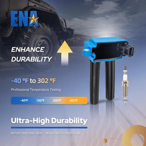 Miniatura 3 de ENA Juego de 8 bobinas de encendido azul con 16 bujías de iridio compatibles con Ram Dodge Jeep 300 Aspen Challenger Charger Durango Commander 1500