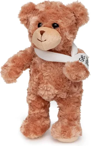 Jolitee Oso de peluche con brazo roto con brazo izquierdo o derecho, regalo de recuperación de animales de peluche para niños, 10.5 pulgadas