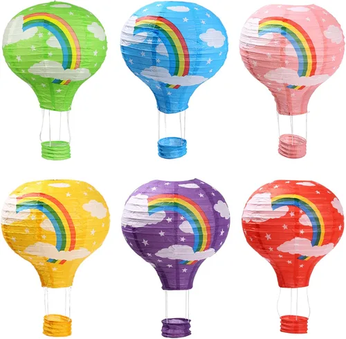Miniatura 8 de Juego de 6 globos de linternas de papel para decoración de bodas, cumpleaños, compromisos, fiestas de Navidad