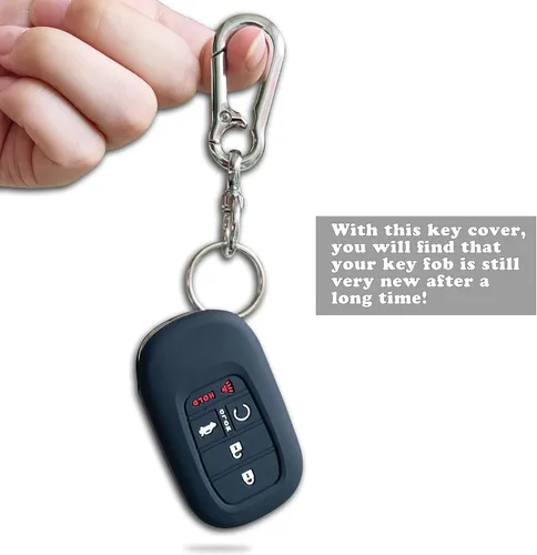 Miniatura 5 de TANDRIVE Funda para llavero (5 botones) Honda 2026 2025-2022 Civic Accord CR-V HR-V Pilot y 2026 Passport, silicona, paquete de 2, negro rojo