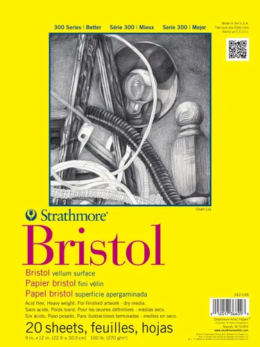 Miniatura 11 de Strathmore Bloc de papel Bristol serie 300, liso, encuadernado con cinta, 11 x 14 pulgadas, 20 hojas (100 lb/270g) - Papel de artista para adultos