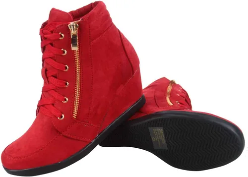 Miniatura 4 de TZ 56 - Tenis de tacón alto para mujer, clásicos, con cordones, cómodos, con cuña