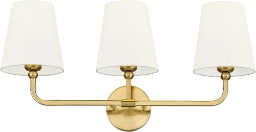 Miniatura 24 de VL837-BG-RA-2 - Lámparas de baño de 2 luces, luces de ratán dorado cepillado, aplique de doble pared con pantalla tejida a mano acampanada, apliques
