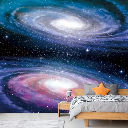 Miniatura 7 de NWT Calcomanía removible para pared, diseño de nube galáctica, estrella, nebulosa, fantasía, ciencia ficción, astronomía y arte espacial, arte