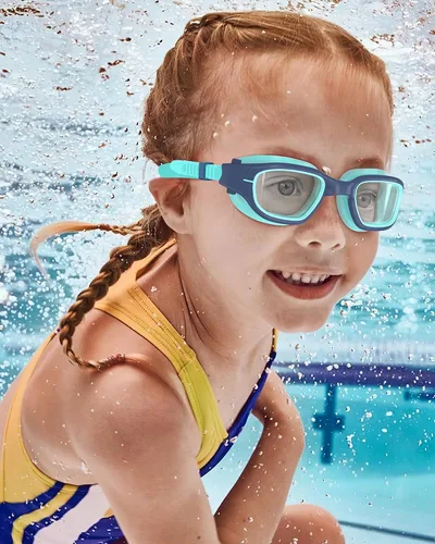 Miniatura 7 de Gafas de natación para niños, gafas de natación para niños de 6 a 14 años, gafas de piscina con protección UV antivaho para niños y niñas Cian/azul
