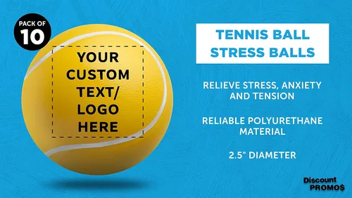 Miniatura 3 de DISCOUNT PROMOS Juego de 10 pelotas de tenis personalizadas con forma de pelota de tenis, paquete personalizado a granel, perfecto para regalos