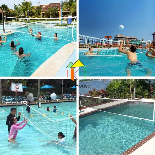Miniatura 2 de Redes de voleibol, red profesional de voleibol, red de repuesto portátil de voleibol para patio trasero, escuela, deportes, playa, piscina, juego