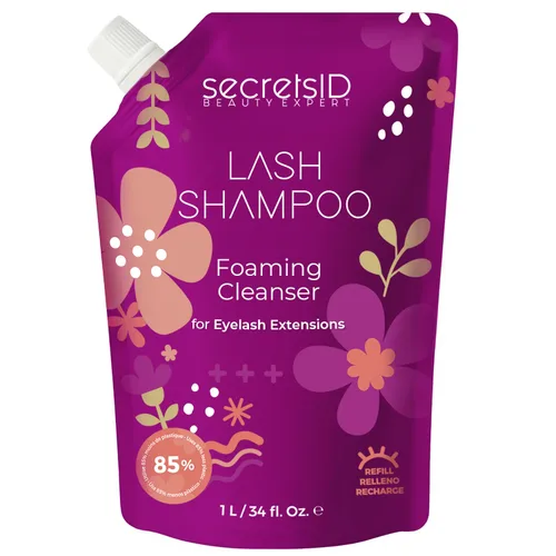 Miniatura 12 de Champú profesional de pestañas para extensiones – 2 litros de recarga ecológica a granel + 50 tarjetas de cuidado posterior – Limpiador de pestañas