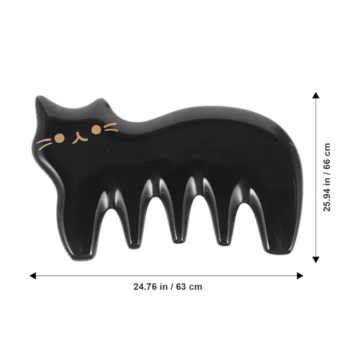 Miniatura 7 de FOMIYES Ox Horn Gua Sha - Peine masajeador de cuero cabelludo – Herramienta de raspado negro de 5 dientes para masaje de cabeza, cuello, hombros