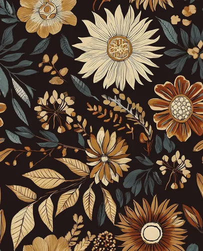 Miniatura 17 de Papel tapiz floral vintage azul marino oscuro extra largo, 17.5 pulgadas x 393 pulgadas, papel de contacto bohemio pelable, papel de pared botánico