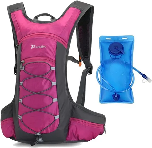 Miniatura 10 de Croogo Mochila de hidratación para correr con vejiga de agua de 2 litros, ligera, para ciclismo, para hombres y mujeres, color rojo OT05