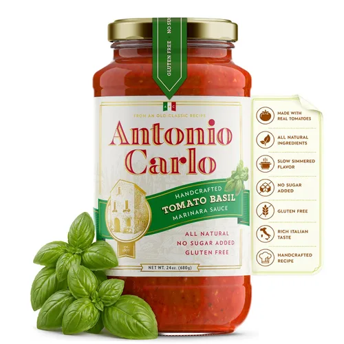 Miniatura 10 de ¡NUEVO! Antonio Carlo Autentico Italiano (3 Generaciones) Salsa de Marinara Artesanal Gourmet – FRESCO, Sin Conservantes, Salsa Vegana de Espagueti