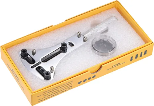 Miniatura 6 de uxcell Abridor de llaves de la cubierta trasera del reloj, herramienta de extracción de caja ajustable de 2.165in, acero cromado para reparación