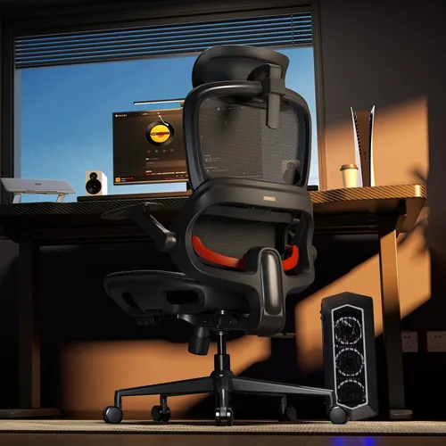 Miniatura 3 de SIHOO B100 Office Chair, Ergonomic Office Chair Without Footrest, Computer Chair with Wide Headrest & Adaptive Lumbar Support, Flip-up Armrests