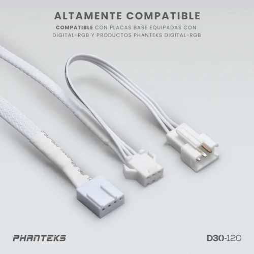 Miniatura 7 de Phanteks PH-F120D30_DRGB_PWM_WT01_3P, Blanco