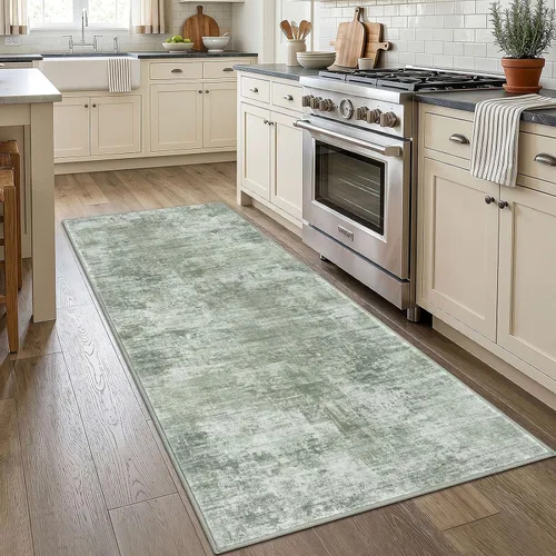Miniatura 692 de IOHOUZE Alfombra abstracta lavable de 3 x 12 pies para pasillos, antideslizante para cocina, camino de entrada de lana sintética para interiores