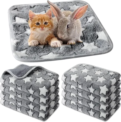 Miniatura 7 de Tudomro 8 Piezas Mantas Absorbentes y Lavables para Conejillo de Indias, Ropa de Cama de Vellón Animal, Forros para Jaula, Impermeables