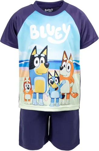 Miniatura 4 de Bluey Bingo Dad Mom - Camiseta sin mangas y pantalones cortos de rizo francés, conjunto de 3 piezas para niño pequeño a niño grande